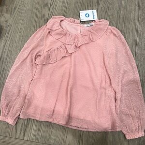 Mayoral Ruffle Neck Blouse, Rose/Pink, Size 10